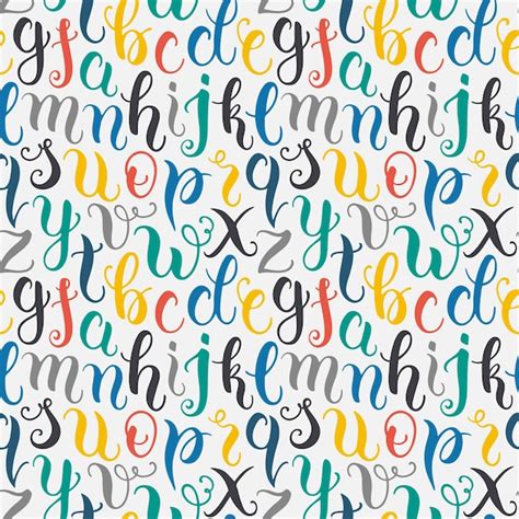 Premium Vector Hand Drawn Abc Letters Seamless Pattern