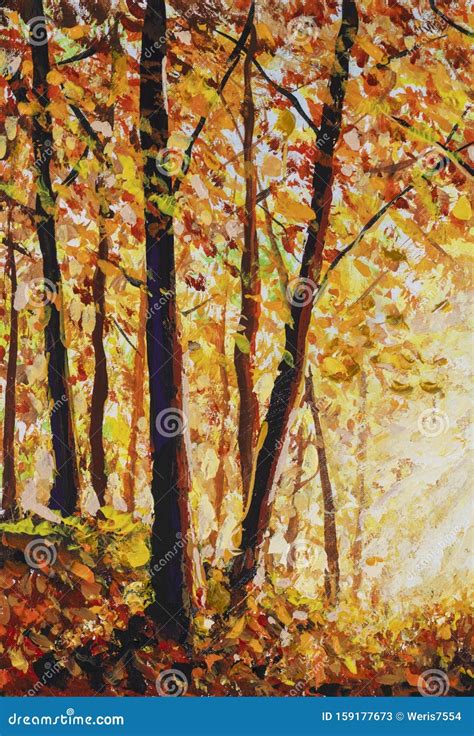 Autumn Forest Painting Collection of Designer Oil Painting Modern Art ...