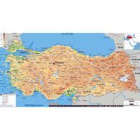 Grande mapa físico de Turquía | Turquía | Asia | Mapas del Mundo