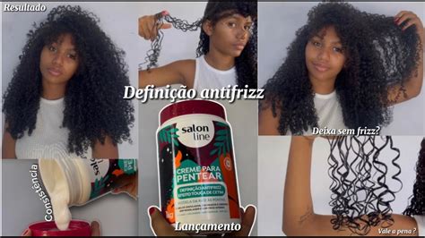 CREME SALON LINE DEFINIÇÃO ANTIFRIZZ EFEITO TOUCA DE CETIM CABELO SEM