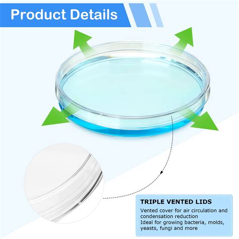 Xuhal Pack Sterile Petri Dishes Plastic Petri Dishes With Lid Mm