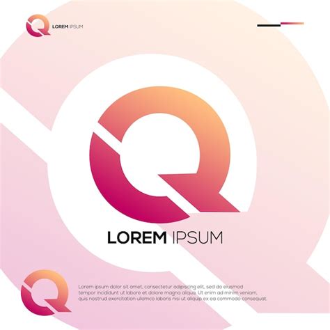 Idéias de design de logotipo iniciais modernas q Vetor Premium