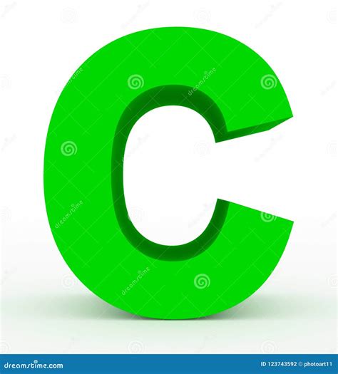 Letter C 3d Green Isolated On White Stock Illustration Illustration