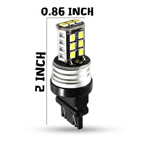 2x 6000K Xenon White 3156 3157 LED Bulbs For Backup Reverse Lights