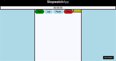 React Stopwatch Codesandbox