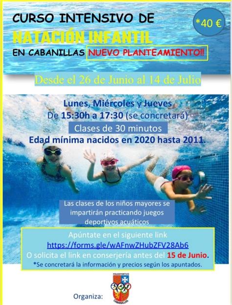 Curso Intensivo De Nataci N Infantil En Cabanillas Ayuntamiento De