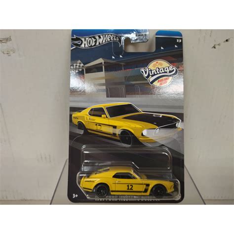 FORD MUSTANG 1969 BOSS 302 3 5 VINTAGE CARRERA 1 64 HOT WHEELS BCN STOCK CARS