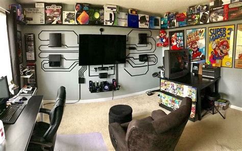 The way these consoles are wired Gaming Room Setup, Desk Setup, Casa ...