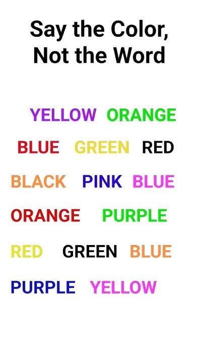 Say The Color Not The Word Mindgames Brainteasers Colors Mindreadingtechniques Youtube