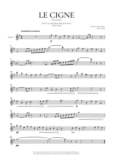 The Swan Violin Solo Saint Saens Violin Solo Digital Sheet Music Sheet Music Plus