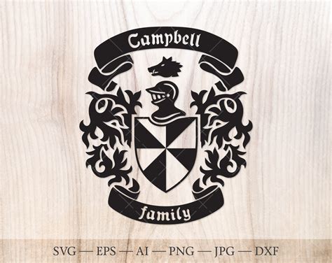 Campbell Family Crest. Coat of Arms Svg. Heraldic Shield With | Etsy