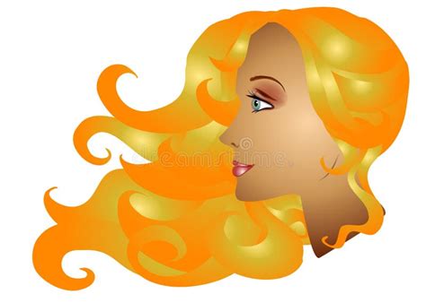 Manier Van Het Haar Van De Vrouw Van De Blonde De Lange Stock Illustratie Illustration Of