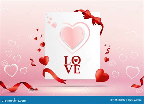 Abstract Love Letter Card Vector Template Design And Background Stock