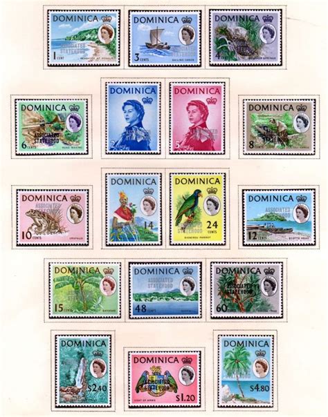 Dominica 1968 Associated Statehood Overprinted Set Fine Mint Stamp