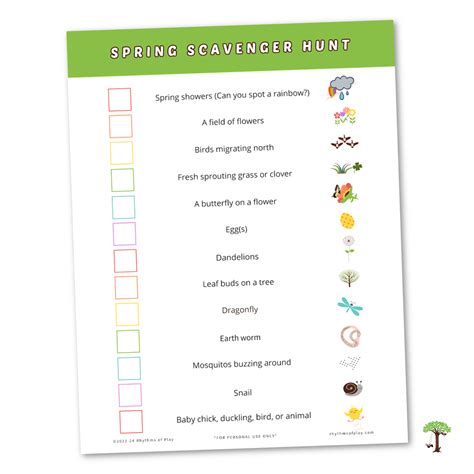 Spring Scavenger Hunt Printable