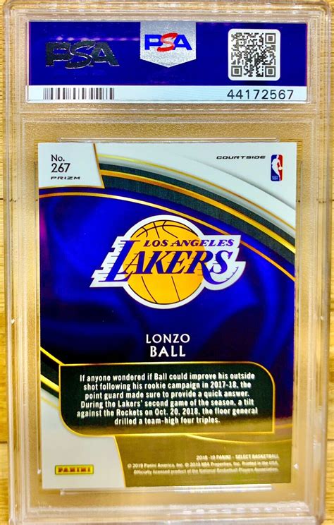 Panini Select Courtside Zebra Prizm Lonzo Ball For Sale