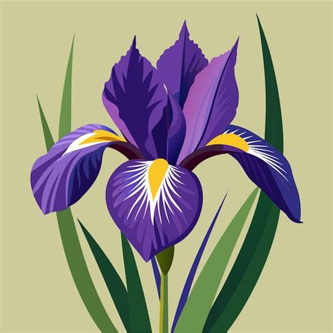 Premium Vector Iris Flower Clipart Cartoon Style Vector Illustration