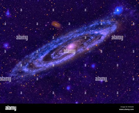 Andromeda Galaxy Is A Nearest Spiral Galaxy To The Milky Way Stock