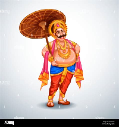 Illustration Of King Mahabali In Onam Traditional Festival Background