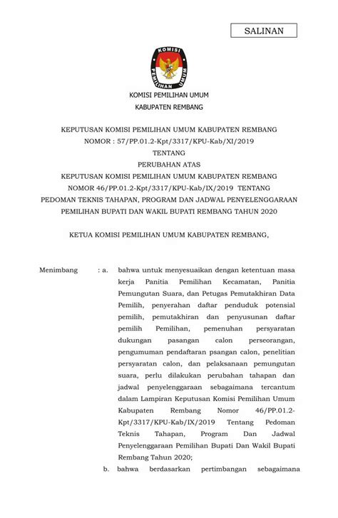 Pdf Salinan Kpud Rembangkab Go Id Undang Undang Nomor Tahun