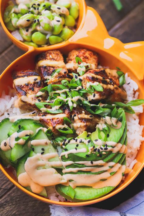 Crispy Spicy Salmon Bowl The Epicurean Mouse