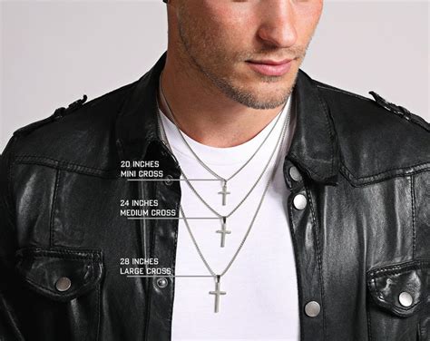 Waterproof Men S Silver Cross Necklace Different Sizes Available Pick