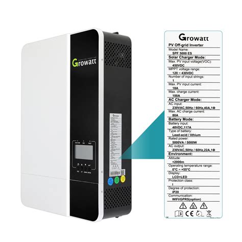 Купить дешево Growatt Hybrid Solar Inverter 35kw5kw 48v 220v Mppt 80a100a Pure Sine Wave Off