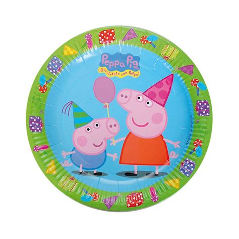 Assiette Peppa Pig à la fête par 8