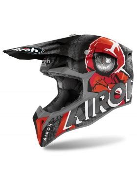 Casco Moto Cross Airoh Wraap Alien Red Matt Opaco