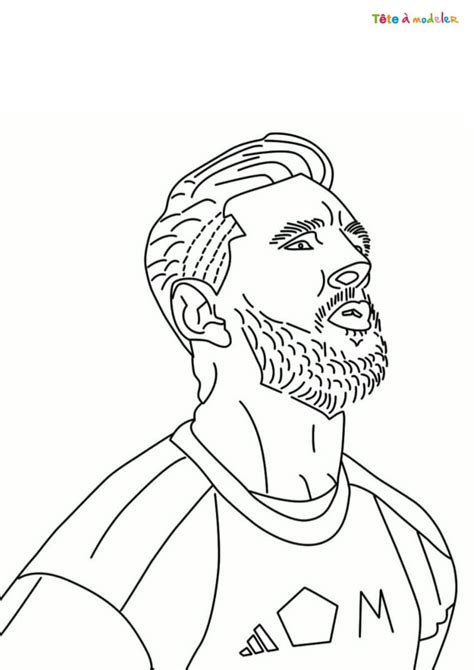 Coloriage Du Portrait De Messi Imprimer Avec T Te Modeler