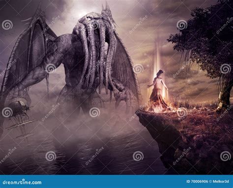 Evocation Of Ancient Monster Stock Illustration Image 70006906