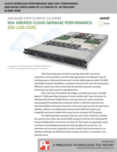 Pdf Cloud Workload Performance And Cost Comparison Amd Based Open