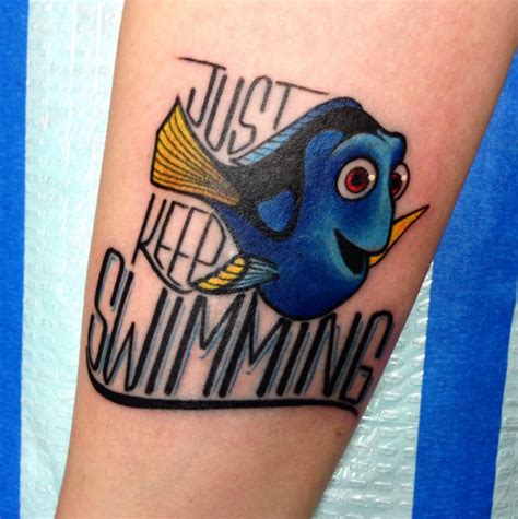 Just Keep Swimming Groovy Finding Nemo Tattoos Dory Tattoo Tattoos Small Colorful Tattoos