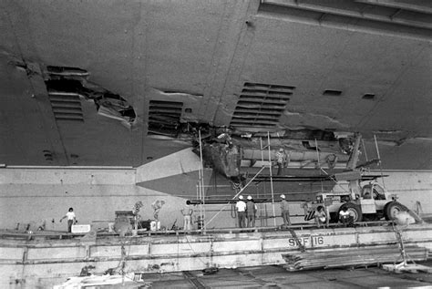 A View Of Damage Caused To The Port Amidships Section Of The Aircraft