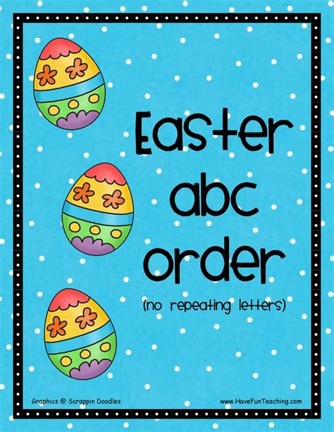 Easter Easy Alphabetical Order Activity By Teach Simple