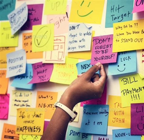 Sticky Notes On An Office Wall Stock Photo By Rawpixel Photodune