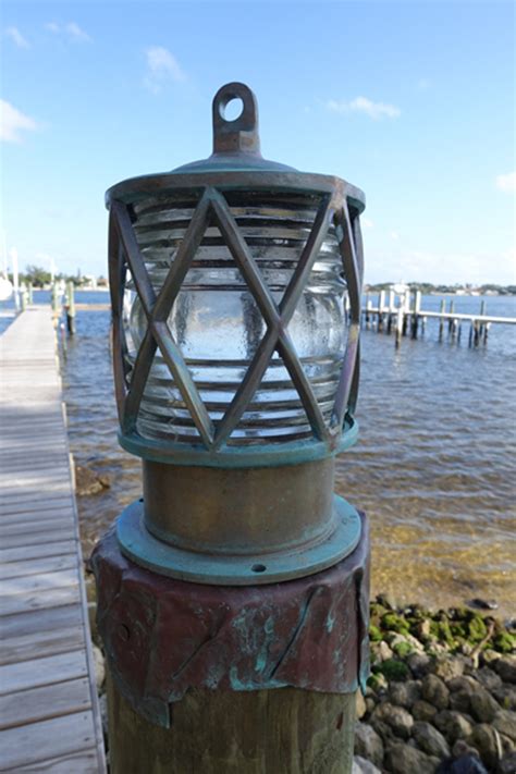 European Marine Patina Dock Piling Light Nautical Lights