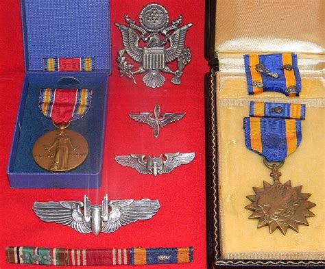 Air Force Medals And Sterling Aerial Gunner Wings Air Force Medals Oak Leaf Cluster Military