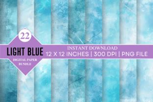 Light Blue Digital Paper Bundle Graphic By Digital Art Creative Fabrica