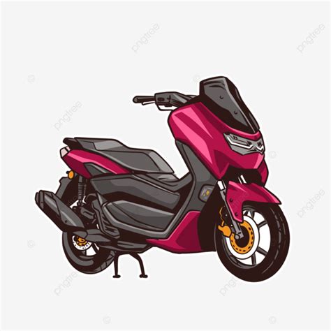 Illustration Of A Red Matic N Max Motorbike Nmax Motorbike Motor N