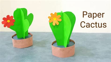 How To Make A 3d Paper Cactus Simple And Easy Diy Paper Crafts Youtube