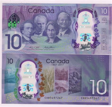 Canada - 10 $ 2017 commemorative issue polymer unc currency note - KB Coins & Currencies