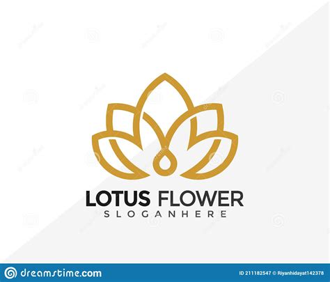 Luxury Lotus Flower Logo Design Creative Idea Logos Designs Vector Illustration Template Stock