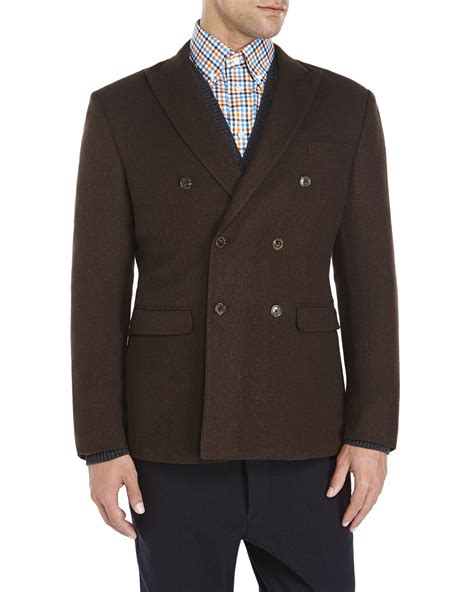 Lyst Belvest Brown Slim Fit Double Breasted Blazer In Brown