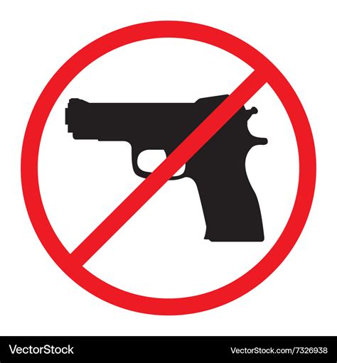 No Guns Allowed Sign Royalty Free Vector Image