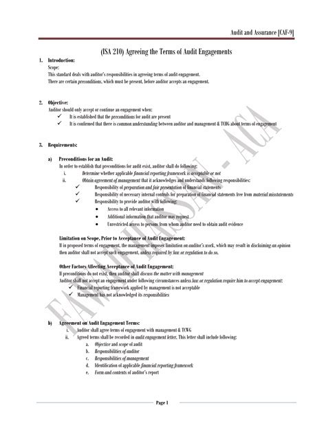 International Standards On Auditing Summarized Pdf