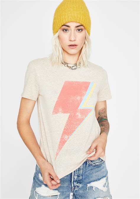 Lightning Bolt Graphic Tee Dolls Kill Trendy Clothes For Women Graphic Tees Women Clothes