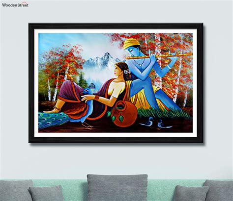 Buy Multicolour Radha Krishna Canvas Painting Online in India at Best Price - Modern Wall Arts ...