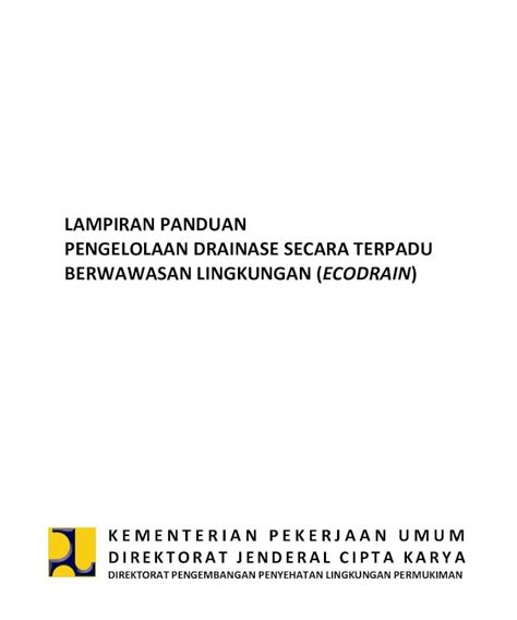 Pdf Lampiran Panduan Pengelolaan Drainase Ciptakarya Pu Go Id Plp