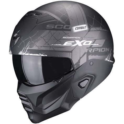 Casco Moto Jet Scorpion EXO COMBAT II XENON Opaco Nero Bianco Vendita